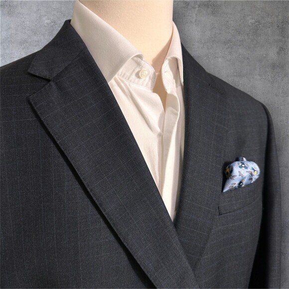 AUSTIN REED Mens Blazer 46L Sport Coat 2-Button Jacket Gray Plaid Wool Suits - Picture 3 of 12